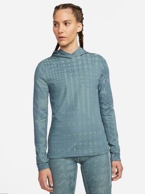 Nike Dri-FIT ADV Women’s long sleeved running hoodie top Pullover - Smoke jade